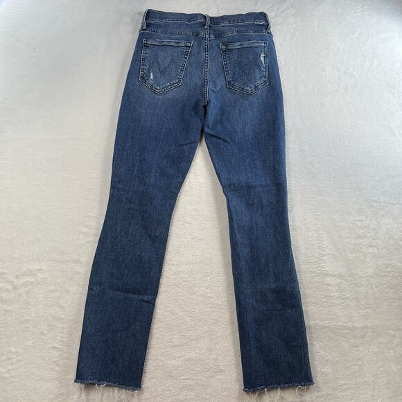 Mother Sz 28 Jeans The Mid Rise Dazzler Ankle Fray Weekend Warrior Women Stretch - Picture 11 of 16